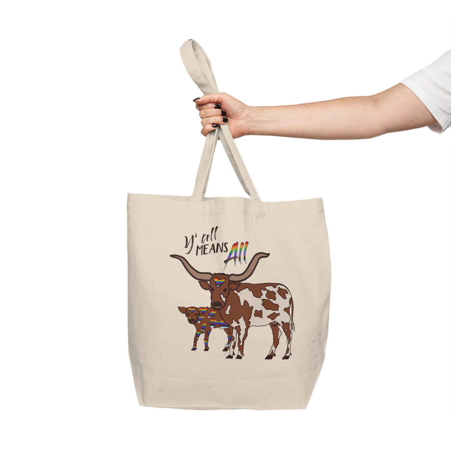 Y'all Means All - Canvas Shopping Tote